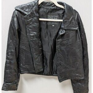 Navarre Leather Company Black Italian Stone Leather Jacket